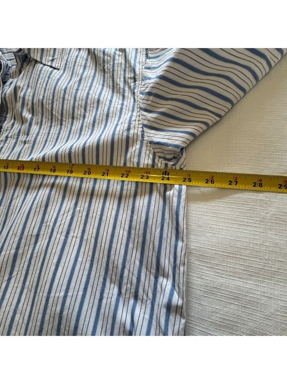 Babaton Oversized Blue and White Striped Button Down Shirt Small - Picture 7 of 10